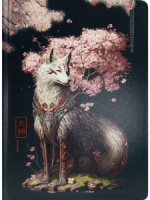 Записная книжка А5  80л. 7БЦ, "Инугами"  холодная фольга + твин лак, 100гр/м, клетка