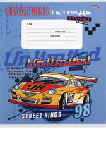 Тетрадь А5 12л лин. Проф-Пресс "Автомобили для гонок микс" 5 диз.в спайке