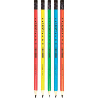 Карандаш deVENTE HB, круглый, с ластиком, ассорти неон