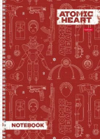 Тетрадь А4  96л кл. гребень Hatber "Atomic Heart" мат.лам., перф.на отрыв*