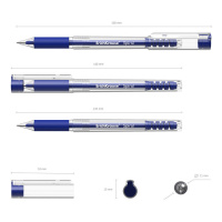 Ручка гелевая EK Spiral синяя 0,4мм, прозр. корпус