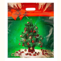 Пакет с вырубной усил. ручкой 38х45 (60мк) Маленький праздник, глянец (ПВД)