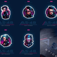 Тетрадь А5 48л кл. Hatber "Cyberpunk sticker" выб.лак., 5диз.в спайке белизна 100%