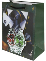 Пакет подар. бумажн. 26*32*10 см, Парные часы, 3Dэлем. 210 гр