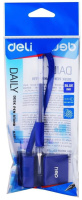Ручка гелевая Deli Daily   0,5мм синяя на подставке, резиновая манжета