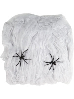 Декоративная паутина 100гр, 2 паука, белая