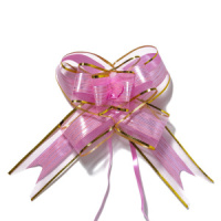 Бант подарочный затягивающийся  14см с органзой, ассорти