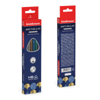 Карандаш Metallic НВ трехгранный с ластиком