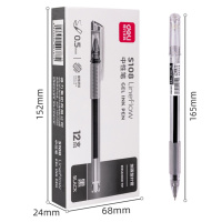 Ручка гелевая Deli  0,5мм черная, резиновая манжета