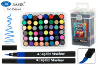 Набор маркеров акриловых  48цв. кистевидн. "Basir. Сова" 1-5мм
