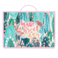 Папка А4 с ручками верёв, на молнии Хороший день, пластик