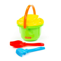 Набор игрушек. Ведро большое, ситечко большое, лопатка, грабельки №5