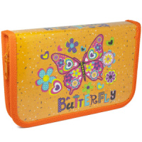 Пенал 1 отд. (190*115*30) молния, лам.картон "Яркая бабочка"