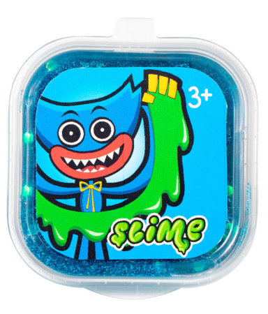 Slime "Монстры" синий с блестками