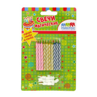 Свечи для торта "Магические" незадуваемые 6см, 10шт/уп