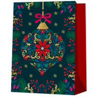Пакет подар. бум. новогодн. 31*42*12 см 210 гр/м2 "Новогодний" микс дизайнов