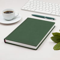 Ежедневник дат. 2026г А5 168л. тв.пер., кожзам "Velvet. Темно-зеленый"