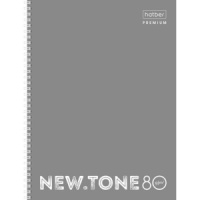Тетрадь А4  80л ЛИН. спираль "NEWtone PASTEL Серый жемчуг" многоуровн.перфор., глянц.лам.