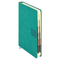 Ежедневник дат. 2026г А6 176л., кожзам, тв.пер. "#Думай как миллиардер. Тиволи глосс бирюзовый"выруб