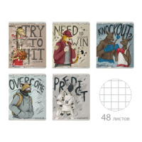 Тетрадь А5 48л кл. BV "На спорте" мат.лам., бел.100%