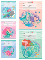 Тетрадь А5 12л кл. Проф-Пресс "Милые русалочки" 5 диз.в спайке, белизна 92%*