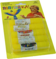 Краски для росписи по телу и лицу, 5 цв, блистер, 30 г, ПОПУГАЙ-КА, бел,жел,крас,син,черн