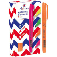 Текстовыделитель "Attomex" 1-4мм оранжевый, круг. корп.