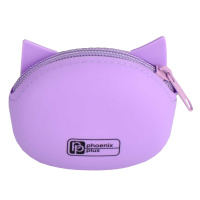 Кошелек для банкнот и монет Феникс+ "Лавандовый кот" 9*7см, силикон, молния