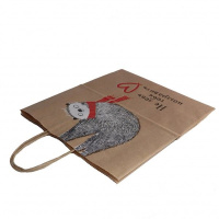 Пакет подар. бумажн. 25*22*12 см,  80 гр/м2  Не лень тебя поздравить, крученые ручки