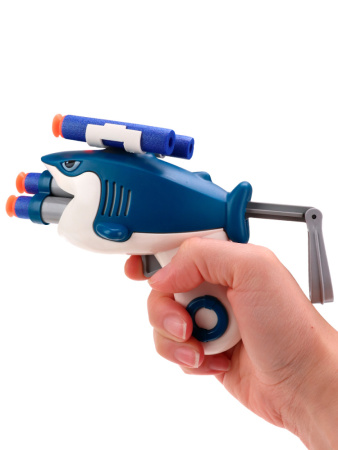 Игрушка пистолет "Акула" 5 софт-патронов, 13см