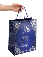 Пакет подар. бум. новогодн. 26*32*13см, 190 гр/м СГ "Грациозный конь"