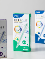 Ручка гелевая Deli Delight   0,5мм зеленая, прозрачный корпус