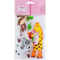 Набор наклеек объемные  "Зоопарк" 11*18см, из фоамирана