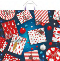 Пакет 50*60см (60мк) с петлевой ручкой "Яркие подарки" ПВД