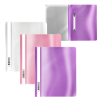 Скоросшив. пласт. А5+ прозр. верх.  Glossy Candy, 0,12/0,18мм ассорти