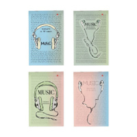 Блокнот А5  40л скоба "Soundmania" клетка, 4 дизайна