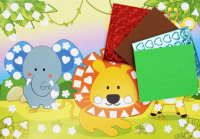 Аппликация из EVA А4  "Веселые животные"