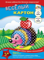 Картон цв. А4 6цв 6л + 1 сторона с рисунком "Ромашки" мелованный, пл. 200 г/м, в папке