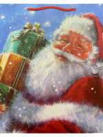 Пакет подар. бум. новогодн. 30*42*12см  Дедушка Мороз и подарки