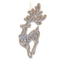 Подвесное украшение 10-22см "Золотистый брют" пластик, 9 дизайнов, золото/серебро