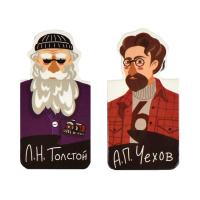 Набор закладок магнитных  6шт., "Писатели и поэты" 27*52мм