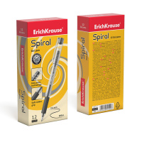 Ручка гелевая EK Spiral черная 0,4мм, прозр. корпус