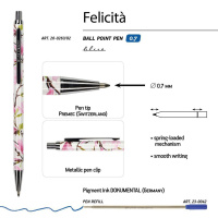 Ручка в футляре "Felicita. Летний сад" шарик., 0,7мм, металл., синие чернила