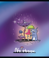 Тетрадь А5 48л кл. ПЗБМ "Поганки" софт.тач, выб.УФ лак Брайль, 5диз.в блоке, бел.100%