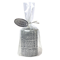 Свеча новогодняя пеньковая , серая,  8см