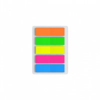 Закладки с липким краем (12*44мм) 5цв 100л., пластик