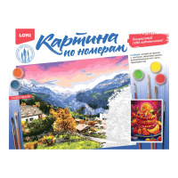 Картина по номерам на картоне 30*40см "Фруктовый торт"