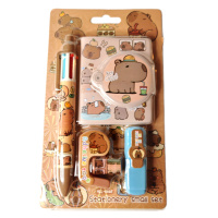 Набор канцелярских принадлежностей  5 пр. "Капибара", ассорти дизайнов