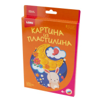 Картина из пластилина "Зайка на луне"