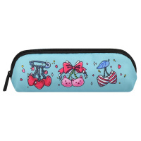 Пенал-косметичка (200*65*55) молния, ткань "Сердечки"